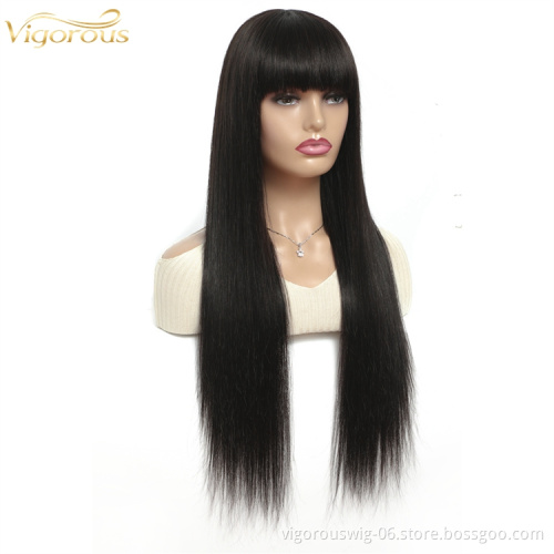 Vigorous cheap vendors 1b color bone straight bob full mink 100% brazilian hair non lace front human hair glueless wigs